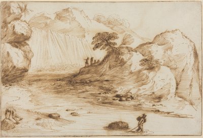 Landscape with a Waterfall by Guercino