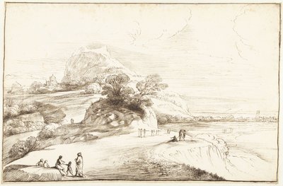 Mountain Landscape with a Distant Vista by Guercino