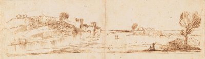 Panoramic Landscape with a River by Guercino
