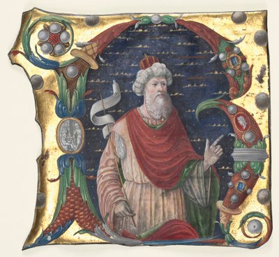 Initial R from a Choral Book with King David, c. 1470-1480 by Guglielmo Giraldi del Magri [or del