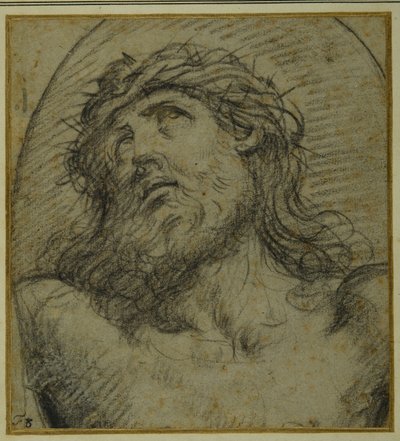 Head and shoulders of the living Christ crucified by Guido Reni