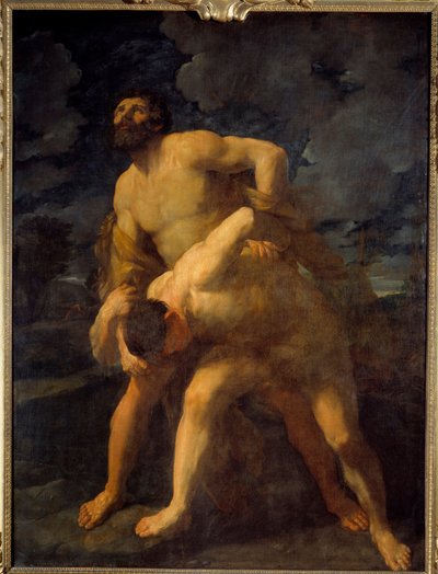 Hercules struggling with Achelous. Painting by Guido Reni by Guido Reni