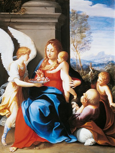 Holy Family served by angels by Guido Reni