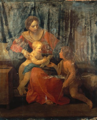 Madonna and Child with St. John the Baptist in an Interior by Guido Reni