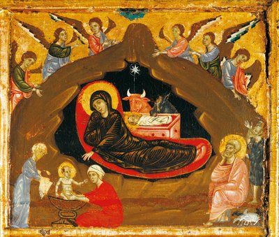 Nativity, detail by Guido da Siena
