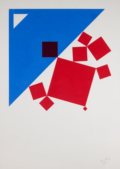 Suprematist Bacchus and Ariadne after Titian In Silkscreen, 2018 by Guilherme Pontes