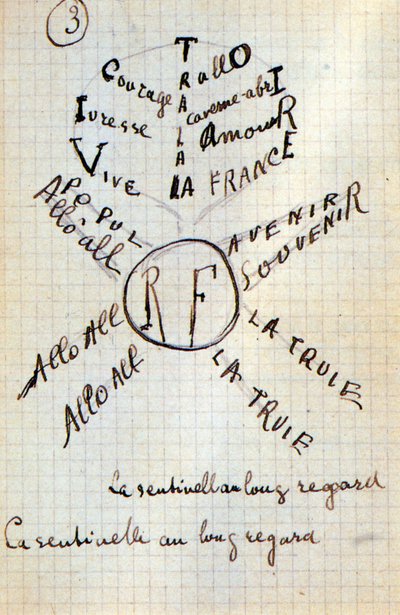 Calligram by Guillaume Apollinaire - in 