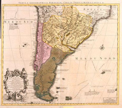 Chile (except north), Argentina, Paraguay, Uruguay, Southeast Brazil, Falkland Islands by Guillaume Delisle
