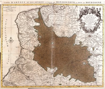 Map of Artois (Pas de Calais, France) by Guillaume Delisle