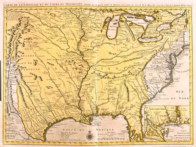 Map of Louisiana and the Mississippi River by Guillaume Delisle
