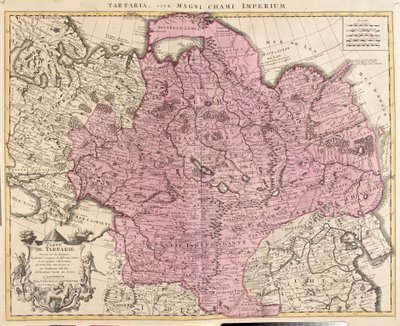 Map of Tartaria (Central Asia, Siberia, Turkestan, Mongolia and Manchuria) by Guillaume Delisle