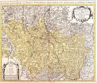 Map of the Diocese of Toul (Lorraine, France) (etching) by Guillaume Delisle