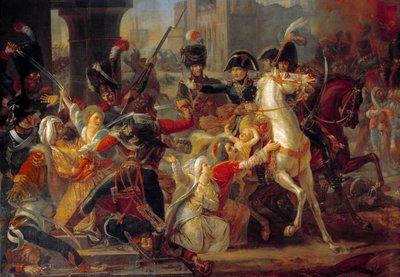 Campaign of Egypt (1798-1801): Clemence of General Bonaparte towards an Arab family when the French army entered Alexandria on July 3 by Guillaume Francois Colson