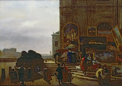 Selling Paintings Outside the Institut de France by Guillaume Frederic Ronmy