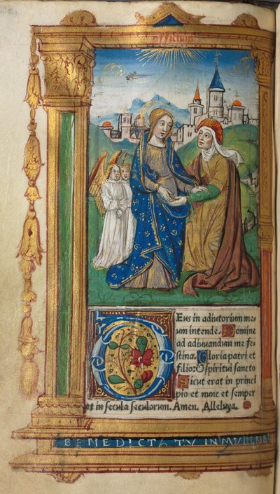 Printed Book of Hours (Use of Rome): fol.29v, The Visitation by Guillaume Le Rouge