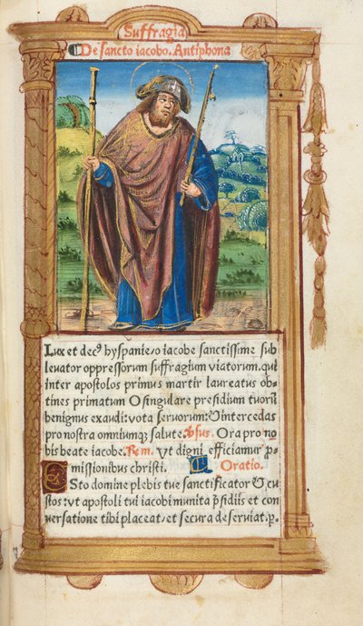 Printed Book of Hours (Use of Rome): fol. 100r, St. James the Greater by Guillaume Le Rouge