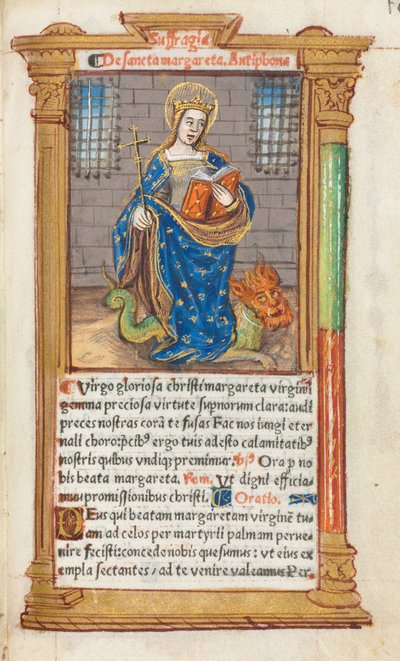 Printed Book of Hours (Use of Rome): fol. 110r, St. Margaret by Guillaume Le Rouge