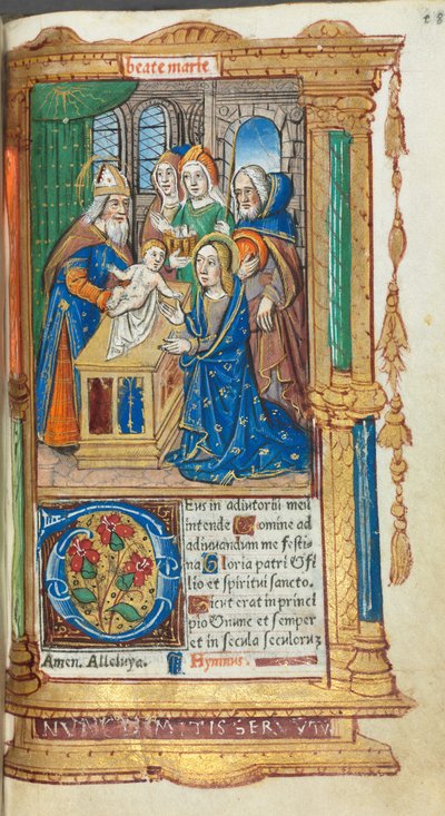 Printed Book of Hours (Use of Rome): fol. 40r, Presentation in the Temple by Guillaume Le Rouge