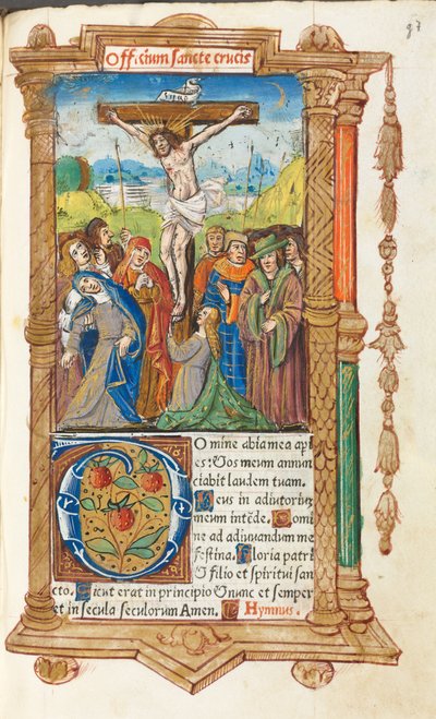 Printed Book of Hours (Use of Rome): fol. 55r, The Crucifixion by Guillaume Le Rouge