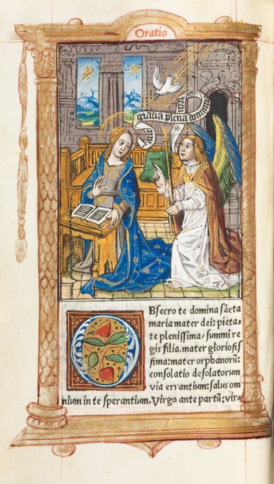Printed Book of Hours (Use of Rome): The Annunciation by Guillaume Le Rouge