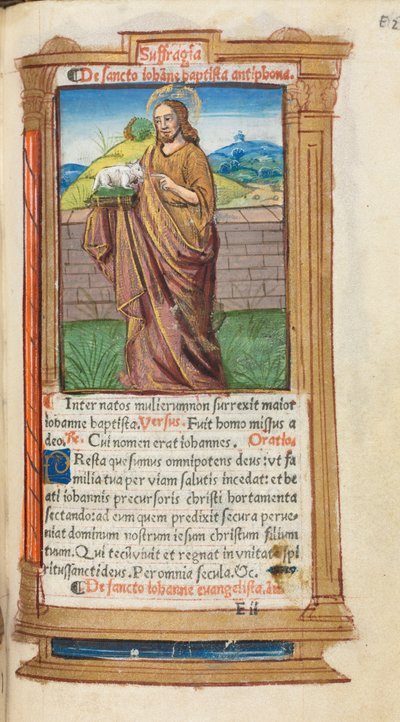 Printed Book of Hours (Use of Rome): St. John the Baptist by Guillaume Le Rouge