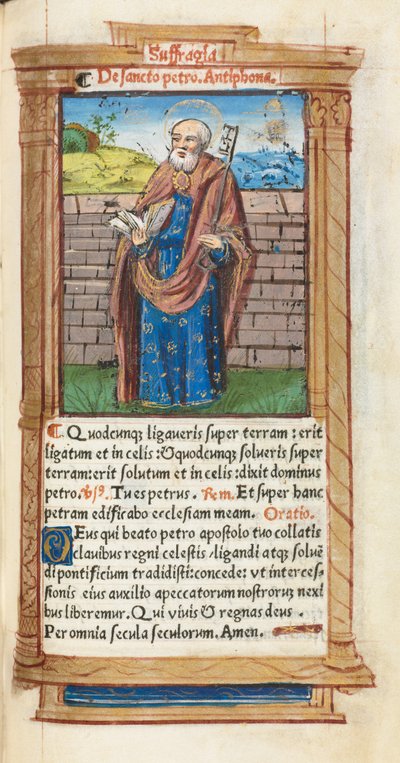 Printed Book of Hours (Use of Rome): Folio 99r, St. Peter by Guillaume Le Rouge