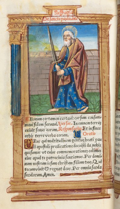 Printed Book of Hours (Use of Rome): St. Paul by Guillaume Le Rouge