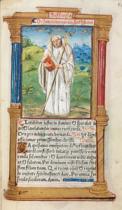 Printed Book of Hours Use of Rome: fol. 108r, St. Bernard of Clairvaux, 1510 by Guillaume Le Rouge