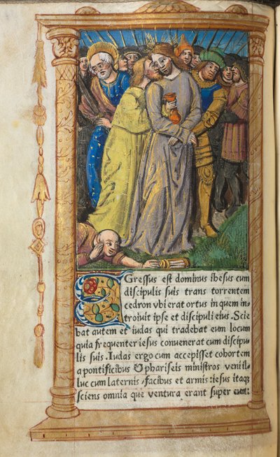 Printed Book of Hours Use of Rome: fol 20v, Christ in Gethsemane, 1510 by Guillaume Le Rouge