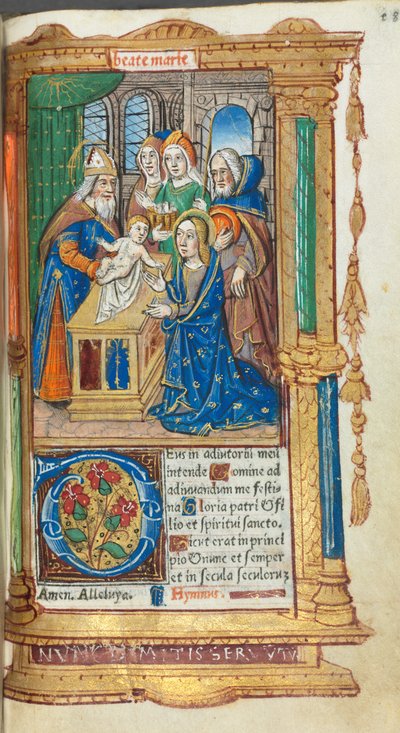 Printed Book of Hours Use of Rome: Presentation in the Temple by Guillaume Le Rouge