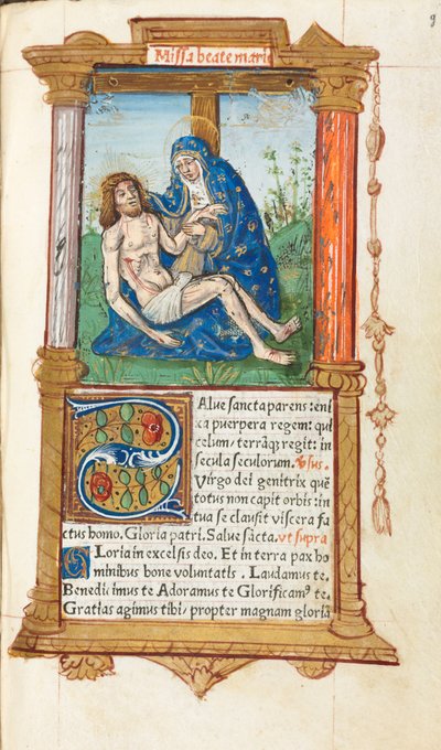 Printed Book of Hours Use of Rome: Pieta by Guillaume Le Rouge