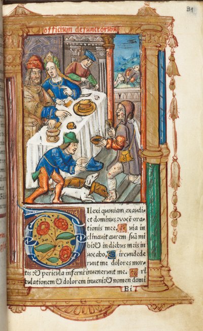Printed Book of Hours Use of Rome: Lazarus by Guillaume Le Rouge