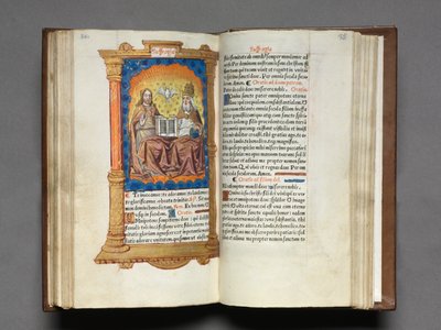Printed Book of Hours Use of Rome: fol. 95r, The Trinity by Guillaume Le Rouge