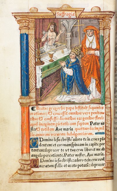 Printed Book of Hours Use of Rome: Mass of St. Gregory by Guillaume Le Rouge