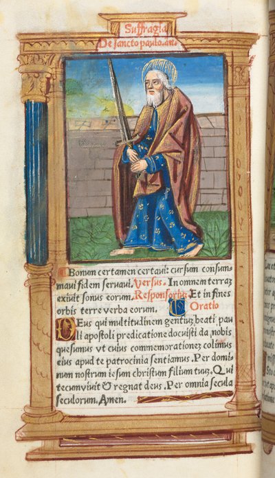 Printed Book of Hours Use of Rome: St. Paul by Guillaume Le Rouge
