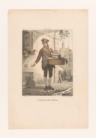 Pastry Seller in Brussels by Guillaume Philidor Van den Burggraaff