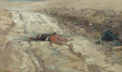 Scene of the 1870 war: dead soldier on a battlefield, ca. 1870 by Guillaume Regamey
