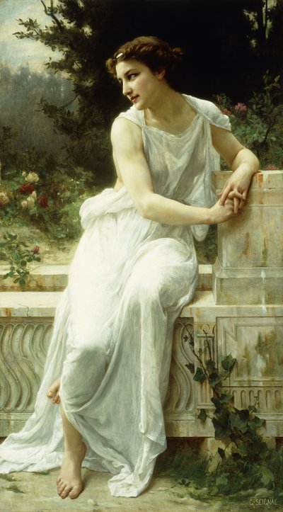 Girl of Pompei in a Garden by Guillaume Seignac