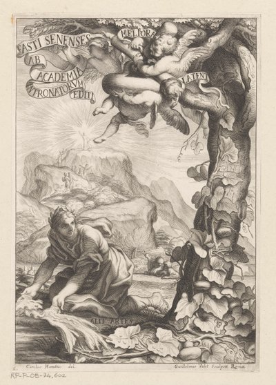 Allegorical Representation of a Laureled Woman Watering a Calabash Tree by Guillaume Vallet
