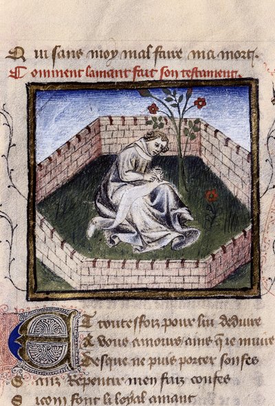 Representation of a Young Boy in Love in the Garden of Delights Discovering the Fountain of Narcissus, Miniature in 