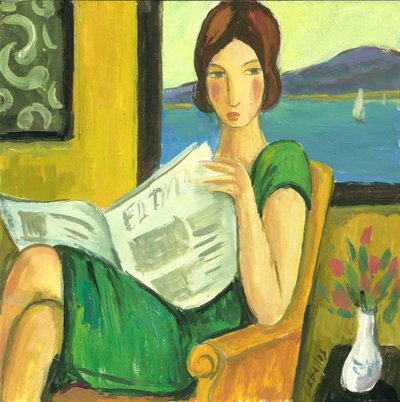 Girl Reading the Newspaper, 2013 by Guillermo Martí Ceballos