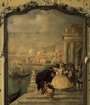 Masked Lady in front of the Salute, Venice by Guiseppe Ponga