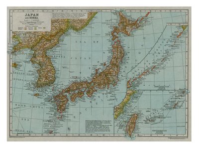 Map of Japan and Korea, c1910 by Gull Engraving Company