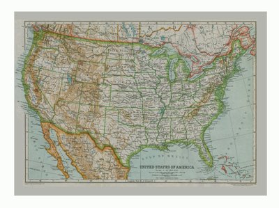 Map of The United States of America by Gull Engraving Company