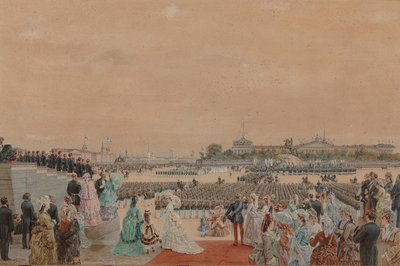 The solemn service on the occasion of the bicentenary of Peter I, on Senate Square, 30 May 1872 by Gun