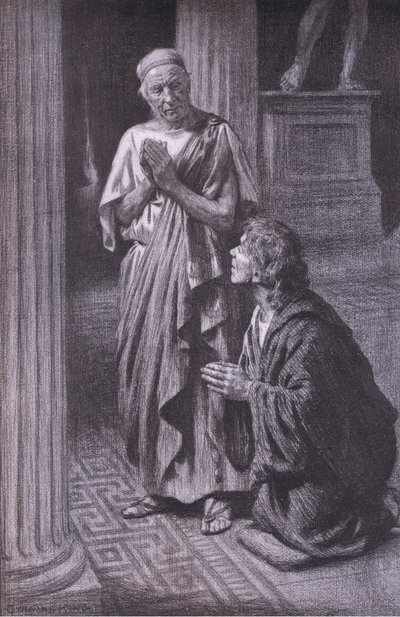 The Philosopher and His Friend at Prayer, Bibbys Annual by Gunning (after) King