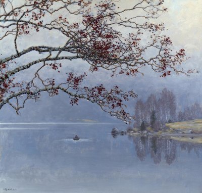 Autumn Mood at the Lake by Gustaf Edolf Fjaestad