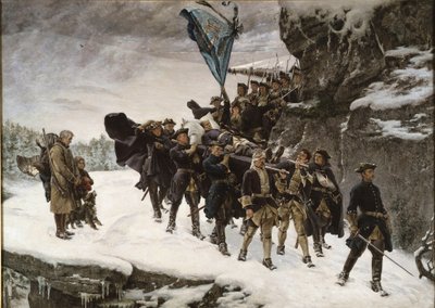 Bringing Home the Body of King Charles XII of Sweden by Gustaf Olaf Cederstrom