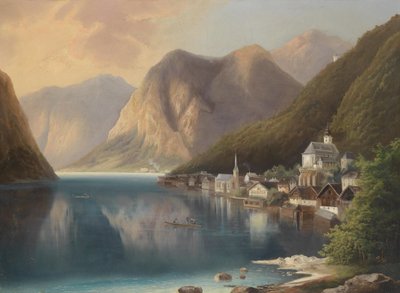 View of Hallstadt by Gustav Barbarini