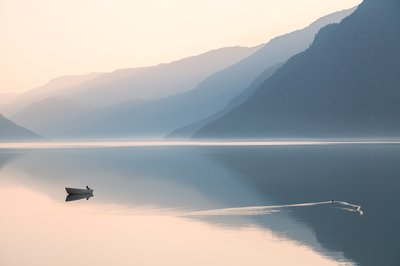 Misty Mountain Lake by Gustav Davidsson